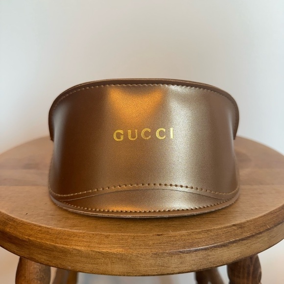Gucci Accessories - Gucci Bronze Gold Sunglasses Case  Soft Case Clam Shell Large Glasses Protection